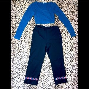 accented capris paired with cute crop top!